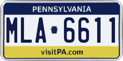 PA license plate MLA6611