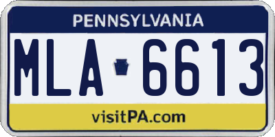 PA license plate MLA6613