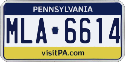 PA license plate MLA6614