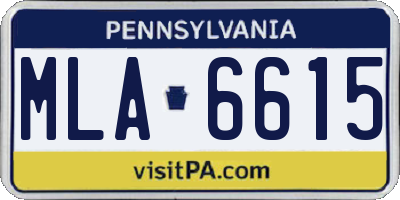 PA license plate MLA6615