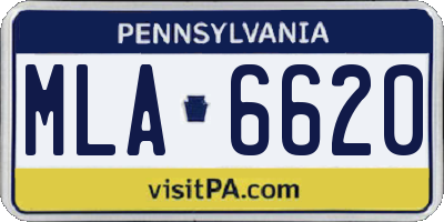 PA license plate MLA6620
