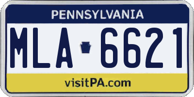 PA license plate MLA6621
