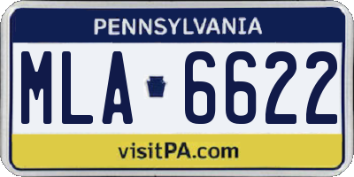 PA license plate MLA6622