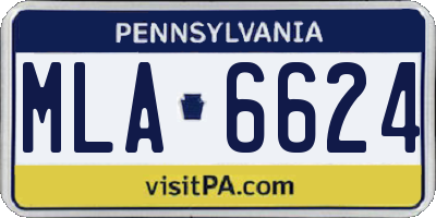 PA license plate MLA6624