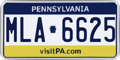 PA license plate MLA6625