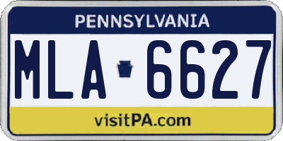 PA license plate MLA6627