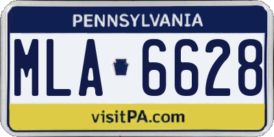 PA license plate MLA6628