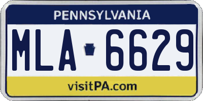 PA license plate MLA6629