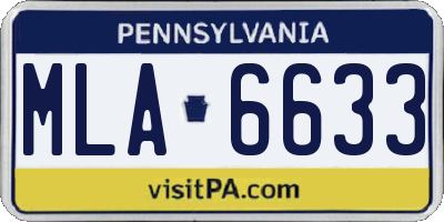 PA license plate MLA6633