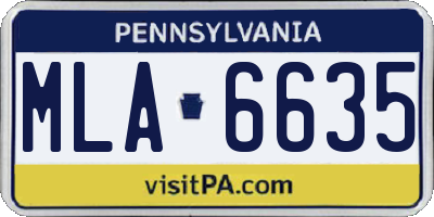 PA license plate MLA6635