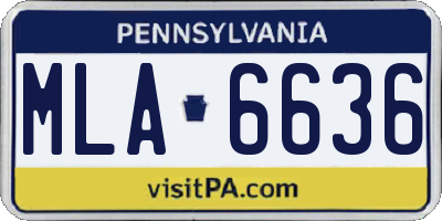PA license plate MLA6636