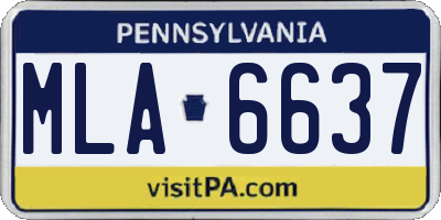 PA license plate MLA6637