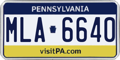PA license plate MLA6640
