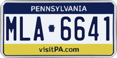 PA license plate MLA6641