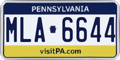PA license plate MLA6644