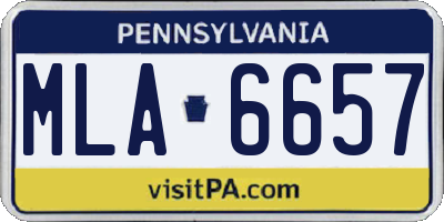 PA license plate MLA6657