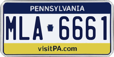 PA license plate MLA6661