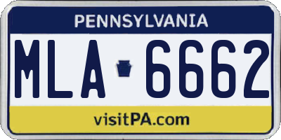 PA license plate MLA6662