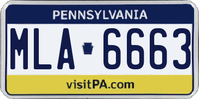 PA license plate MLA6663