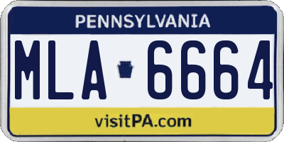 PA license plate MLA6664