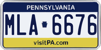 PA license plate MLA6676