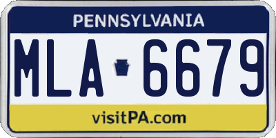 PA license plate MLA6679
