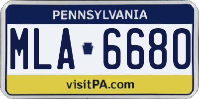 PA license plate MLA6680