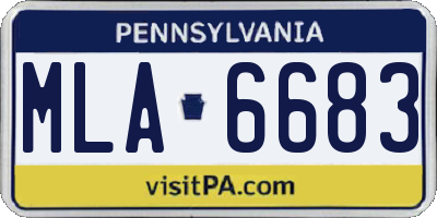 PA license plate MLA6683