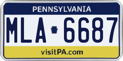 PA license plate MLA6687