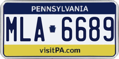 PA license plate MLA6689