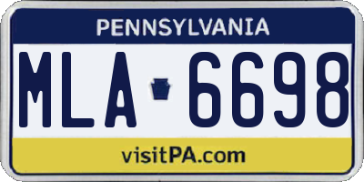 PA license plate MLA6698