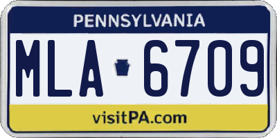 PA license plate MLA6709