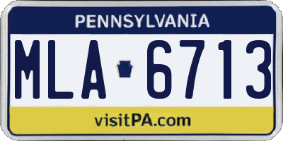 PA license plate MLA6713