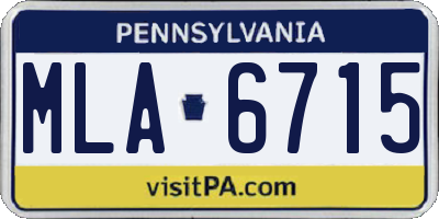 PA license plate MLA6715