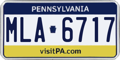 PA license plate MLA6717