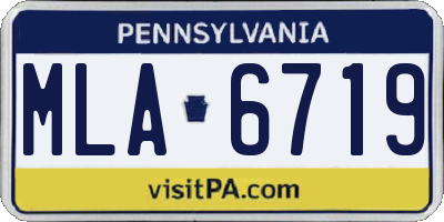 PA license plate MLA6719