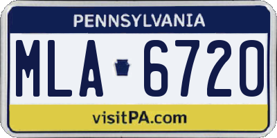 PA license plate MLA6720