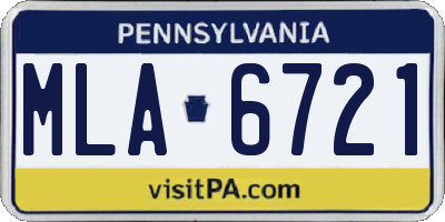 PA license plate MLA6721