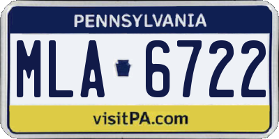 PA license plate MLA6722