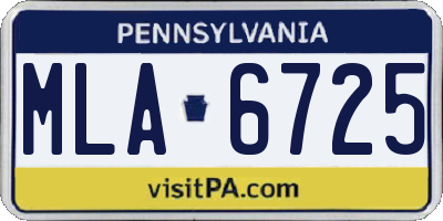 PA license plate MLA6725