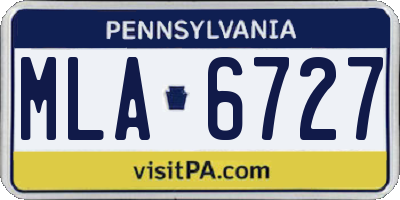 PA license plate MLA6727
