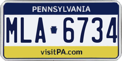 PA license plate MLA6734