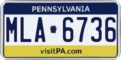 PA license plate MLA6736
