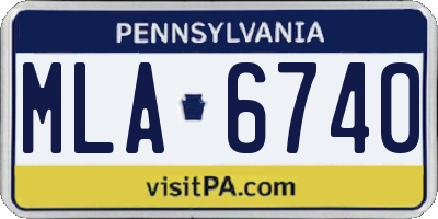 PA license plate MLA6740