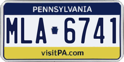 PA license plate MLA6741