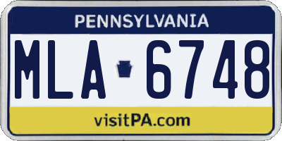 PA license plate MLA6748