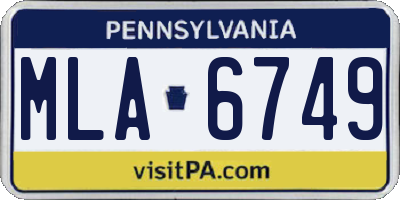PA license plate MLA6749
