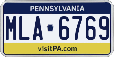 PA license plate MLA6769
