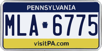 PA license plate MLA6775