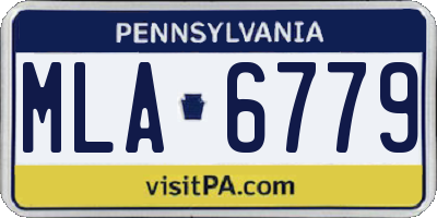 PA license plate MLA6779
